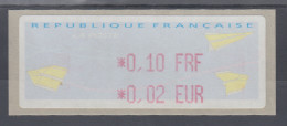 Frankreich LISA-ATM Auf Papier Papierflieger Wert Rot 0,10 FRF / 0,02 EUR ** - Autres & Non Classés