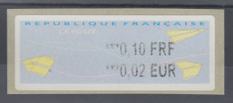 Frankreich LISA-ATM Auf Thermo-Papier Papierflieger, Wert 010 FRF / 0,02 EUR ** - Autres & Non Classés