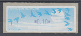 Frankreich LISA-ATM Auf Papier Vogelzug Hell,  Wert Violett 0,10 ** - Autres & Non Classés