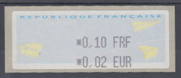 Frankreich LISA-ATM Auf Papier Papierflieger Wert Schwarz 0,10 FRF / 0,02 EUR ** - Autres & Non Classés