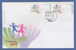 Portugal 2007 ATM Kinder In Gefahr Amiel Mi-Nr 58.2 Satz AZUL 45-185 Auf FDC - Machine Labels [ATM]