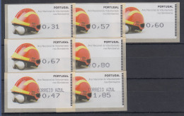 Portugal 2008 ATM Feuerwehr-Helm Amiel Mi-Nr. 62.2e Satz 7 Werte 31-185 ** - Machine Labels [ATM]