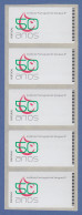 Portugal 2008 ATM Blutbank Mi.-Nr. 64 Leerfeld-5er-Streifen - Machine Labels [ATM]