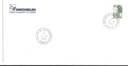 MICHELIN - Enveloppe - Cachet Salon  Automobile  - Paris 1986 - Seals Of Generality