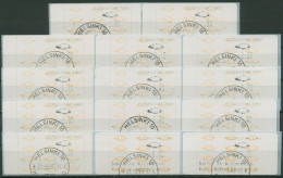 Finnland Automatenmarken 1993 Posthörner Satz 14 Werte ATM 12.5 S3 Gestempelt - Machine Labels [ATM]