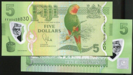 FIJI  Polymer, P115 ,animal Bird  5-Dollars , ND(2013) Animal , UNC - Fiji