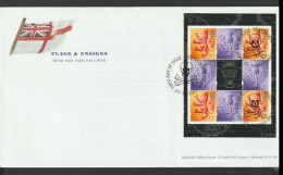 Great Britain FDC 2001 Flags & Ensigns Booklet Pane. Please Read Sales Conditions Under Image Of Lot (Mappe28-18) - 2001-2010 Decimal Issues
