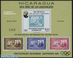 Nicaragua 1980 Olympics/Rowland Hill S/s, Mint NH, Sport - Olympic Games - Sir Rowland Hill - Stamps On Stamps - Rowland Hill