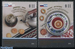 Argentina 2016 Sharing Traditions 2v, Joint Issue Russia, Mint NH, Health - Various - Food & Drink - Joint Issues - Ongebruikt