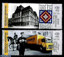 Argentina 2018 Post 2v, Mint NH, Nature - Transport - Horses - Post - Automobiles - Ongebruikt