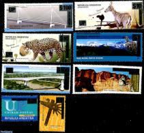Argentina 2019 Overprints 8v, Mint NH, Nature - Animals (others & Mixed) - Art - Architecture - Bridges And Tunnels - Ongebruikt