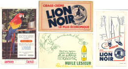 Lot De 4 Buvards (29) LESIEUR - LION NOIR (2) - LUSTUCRU Avec Défauts :taches,  Pliures,déchirures Etc. Etc - Verzamelingen & Reeksen