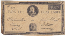 Bon De 100 Livres FAUX - Armée Catholique Et Royale De Bretagne - 1794 - LAF.278 - Assignats