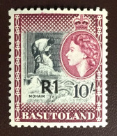Basutoland 1961 1r On 10s Type III Surcharge SG68b MNH - 1933-1964 Crown Colony