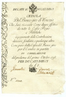 10 DUCATI CEDOLA BANCO GIRO DI VENEZIA 01/10/1798 SUP- - Autres & Non Classés