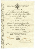 10 DUCATI CEDOLA BANCO GIRO DI VENEZIA 01/10/1798 SPL - Autres & Non Classés