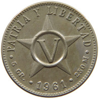 CUBA 5 CENTAVOS 1961 #s180 0167 - Cuba