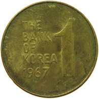 KOREA SOUTH 1 WON 1967 #s149 0523 - Corée Du Sud