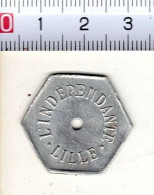 LADE 16 B - L'Indépendante - Lille  Echange - Aluminium Hexagonal Avec Trous - 22,7 Mm 1,10 Gram - Altri & Non Classificati