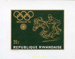 Delcampe - 221559 MNH RUANDA 1971 20 JUEGOS OLIMPICOS VERANO MUNICH 1972 - Pferde