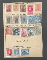 Timbres Argentine 2 ème Planche Lot De 18 T  Années 1917 à 1935 - Gebruikt