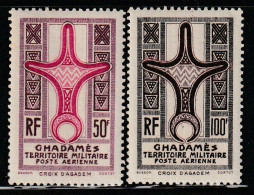 GHADAMES - Territoire Militaire - Poste Aérienne N°1/2 ** (1949) Croix D'Agadès - Unused Stamps