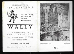 GENT * ZAKKALENDER * 1966 * RECLAME KINDERKLEDIJ " WALLY " * LANGEMUNT * AFB. ETS KUNSTENAAR GEO LANGIE * - Big : 1961-70