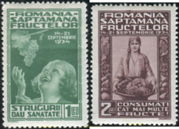 172387 MNH RUMANIA 1934 SEMANA DE LAS FRUTAS - Autres & Non Classés