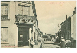 72.CONLIE.n°15213.LA RUE DE LA GARE.COMMERCE VIVIEN-FINET - Conlie