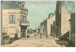 72.CONLIE.n°15214. RUE DE LA GARE.COMMERCE VIVIEN-FINET.EPICERIE CENTRALE.CAFE.CP COULEUR - Conlie