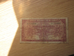 Cino Francs 5  Vij F Frank - 5 Francs-1 Belga