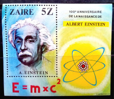 ZAIRE, 100TH BIRTH ANNIVÉRSARY GREAT SCIENTIST ALBERT EINSTEIN ATOMIC,REASERCH. - Autres & Non Classés
