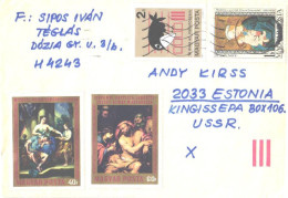 Hungary Cover With Stamps, Paintings, 1986 - Briefe U. Dokumente