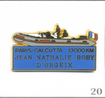 Pin's Record / Jean & Nathalie D’Orgeix & Boby Parcourent 13 Mille Km De Carry-le-Rouet (13) à Calcutta (Inde). T1080-20 - Boten