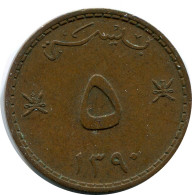 5 BAISA 1970 MUSCAT Y OMÁN MUSCAT AND OMÁN OMAN Islámico Moneda #AK247.E.A - Oman
