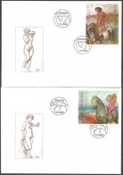 Czech Republic - Horses, Set Of 2 FDCs, 2012 - FDC