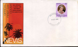 Nevis - FDC - 80th Birthday Her Majesty Queen Elizabeth, The Queen Mother - St.Christopher-Nevis-Anguilla (...-1980)