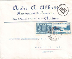 GREECE 1939 AIRMAIL LETTER  SENT FROM ATHENS TO HERFORD - Briefe U. Dokumente