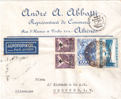 GREECE 1938 AIRMAIL LETTER  SENT FROM ATHENS TO HERFORD - Briefe U. Dokumente