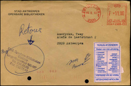 Cover Naar Antwerpen - "Stad Antwerpen, STed. Openbare Bibliotheken Centrale" - Terug Aan Afzender - 1980-1999