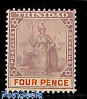 Trinidad & Tobago 1896 4d,  Stamp Out Of Set, Mint NH - Trinité & Tobago (1962-...)