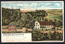 Lithographie Erlbach /Colditz, Gasthof Und Sommerfrische Rinnmühle - Colditz
