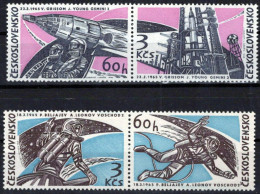 Czechoslovakia 1305a-1306a MNH Pairs Space Ship Zayix Stamps 0425S0144 - Autres & Non Classés
