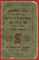 ** LIVRE  MACHINE  à  COUDRE  SINGER  N° 127  Et  128 ** - Dés à Coudre