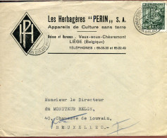 Cover To Bruxelles - 'Les Herbagères "Perin" S.A., Appareils De Culture Sans Terre' - 1948 Export