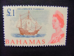 49 BAHAMAS 1965 / ELIZABETH II Et CARAVELLE De COLOMB / YVERT 207 MH - SG 261 MH Fil CA Multiple - 1963-1973 Autonomia Interna