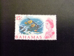 49 BAHAMAS 1967 / ELIZABETH II Y JARDIN SUBMARINO / YVERT 250 FU Filigrana CA Multiple - 1963-1973 Autonomia Interna