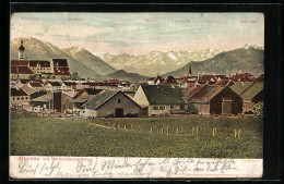 AK Murnau, Teilansicht Und Wettersteingebirge Mit Esterberg, Alpspitze Und Zugspitze - Zugspitze