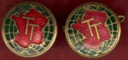 ** LOT  BOUTON  EMAILLE  T.T.  +  BROCHE ** - Cuff Links & Studs