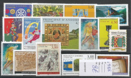 Andorre Français Année Complète - 1998 - Y&T N° 497-511** - Volledige Jaargang